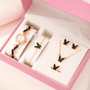 Ensemble d'accessoires de montre à quartz tendance IStapromo Gifts, bracelet de montre en cristal et strass pour femme, ensemble collier et boucles d'oreilles - Product Image 3
