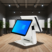 Système de point de vente (PDV) OEM avec double écran 15,6 pouces, processeur I3, caisse enregistreuse pour restaurant, Windows/Android, écran tactile 10 points, thermique