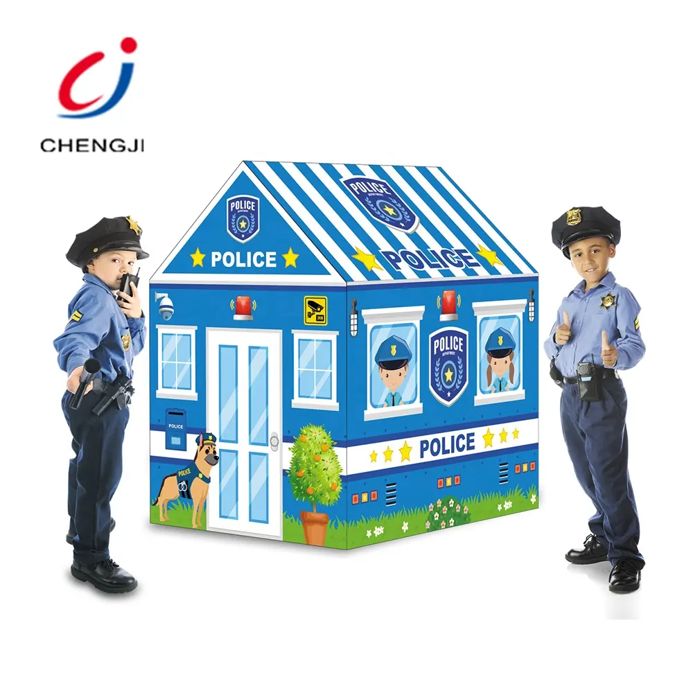 子供のためのテントハウス折りたたみ式警察おもちゃふり屋内男の子