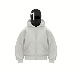 Autumn Winter Double Hat DIY Ins Hooded Zipper Sweatshirt <b>Jacket</b> for Men Women - Product Image 4