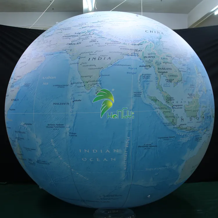 Giant Shiny Inflatable Hanging Planet Earth LED World Map Inflatable Globe Map Beach Paint Ball