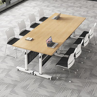 Table et chaise de formation pliables modernes, combinaison modulaire de bureau de conférence avec design à panneaux