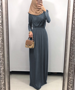 Abaya musulmane 2023, Moyen-Orient, Dubaï, robe pour femmes musulmanes, col en V croisé, vêtements islamiques, couleur unie décontractée, abaya islamique longue - Product Image 5