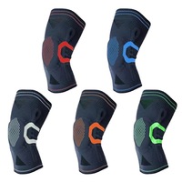 Joelheira de Compressão Esportiva Respirável com Gel de Silicone, Suporte Elástico, Proteção Avançada, Alívio da Dor, Protetor de Joelho em Nylon