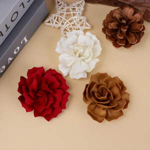 Double Layered Satin Rose Flower 6Cm Handmade DIY Hair Accessory Wedding Corsage Headpiece <b>Shoe</b> Hat Jewelry <b>Decor</b> - Product Image 2