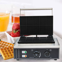 Gaufrier carré électrique 2/3/5 emplacements, machine à gaufres belges pour café, petit-déjeuner, boulangerie