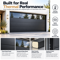 Porte de garage moderne isolée LIXON, pleine vitrerie, panneau sandwich en acier et aluminium, porte sectionnelle pour villa