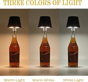 Lampada da Tavolo LED Moderna Ricaricabile Senza Fili, Dimmerabile con Controllo Touch, Kit Luce Notturna a Forma di Bottiglia di Whisky - Product Image 3