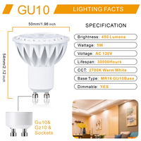 Module Led gu10 mr 16, boîtier led projecteur linéaire IC 220 240V, boîtier en plastique à intensité variable 38 degrés