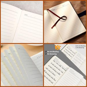Business Promotional Customized A5 Dot Grid Lined Jotter <b>Diary</b> Business PU Leather Hard Cover Notebook With logo - Product Image 4