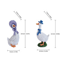 Figurine d'animal canard mignon de dessin animé simulé pour jardin, décoration transfrontalière pour jardin, cour, plantes en pot, maison et style pastoral
