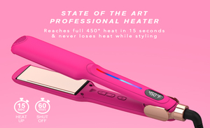 <span class=keywords><strong>Plancha</strong></span> y Rizador <span class=keywords><strong>de</strong></span> Pelo Profesional <span class=keywords><strong>450</strong></span> <span class=keywords><strong>Grados</strong></span> con Tecnología Infrarroja y Placas <span class=keywords><strong>de</strong></span> Titanio Color Rosa - Product Image 3