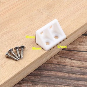 Supports d'angle en nylon blancs à 90 degrés, connecteurs de meubles, supports en plastique pour armoire et placard - Product Image 4