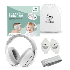 Ours en silicone 2 en 1 Protection auditive pour bébé Casque insonorisé réglable Réduction du bruit Cache-oreilles anti-bruit pour bébé - Product Image 1