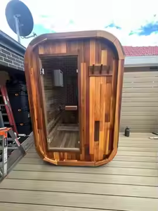Sauna en bois massif pour 2 personnes, verre panoramique noir, chauffages TOULE & Harvia, sauna vapeur humide pour usage intérieur et extérieur - Product Image 3