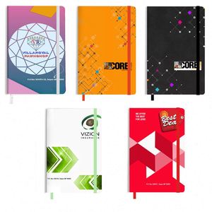 Carnet A5 personnalisé en cuir rigide avec impression holographique douce au toucher, 80 feuilles, reliure cousue - Product Image 3