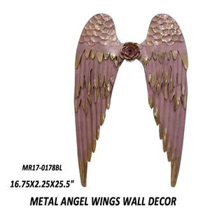 Décoration murale en fer avec des ailes d'ange contemporaines, prix avantageux, vente chaude <span class=keywords><strong>2022</strong></span>, art en métal rose pour anniversaire - Product Image 3