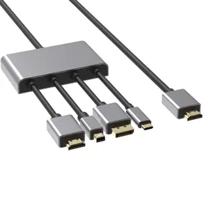 Hdmi/Mdp/Dp/USB-C/Naar Hdmi Vier-In-een Automatische Switching Met Line Switcher