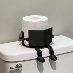 Porte-mouchoirs en plastique sur pied, design livre et café, mignon, pour décoration de salle de bain, compatible avec les rouleaux de papier toilette - Product Image 1