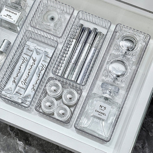 Acrylic <b>Drawer</b> Storage Box Rectangle PET <b>Plastic</b> Desk Organizer Modern Office Organizer Standing Type - Product Image 3