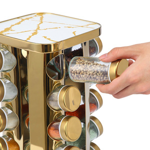 Étagère à épices rotative de luxe en acier inoxydable doré à <span class=keywords><strong>3</strong></span>/4/5 niveaux, ensemble de pots à épices multifonctionnels pour la cuisine, organisateur de <span class=keywords><strong>condiments</strong></span> - Product Image 4