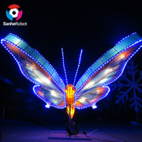 Lanterne géante en soie en forme de papillon pour l'extérieur, décoration lumineuse réaliste en forme d'insecte pour le Festival des lanternes chinois traditionnel et les parcs à thème