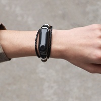 Bracelet de montre en cuir véritable pour les 3ème/4ème/5ème/6ème/7ème générations (modèle QNW2645) ; boucle à ardillon de style ethnique rétro sans boucle