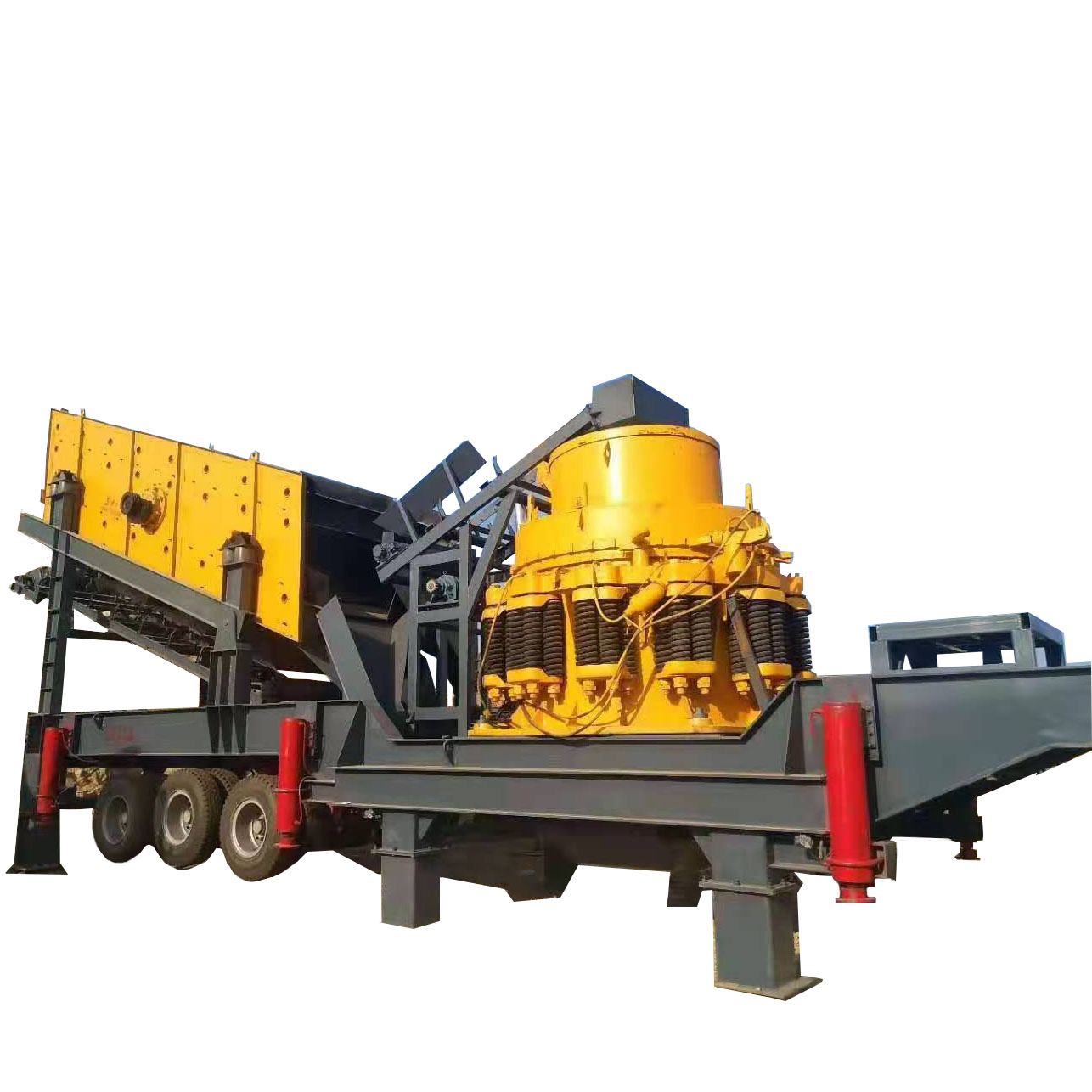 174.7Kw Mobile Crusher Machine 150 TPH 190 TPH Mobile Stone Crusher Plant Screen