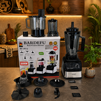 Blender commercial 8 en 1 pour usage domestique et hôtelier, puissant mixeur à smoothies avec 5+ vitesses et lames en acier inoxydable