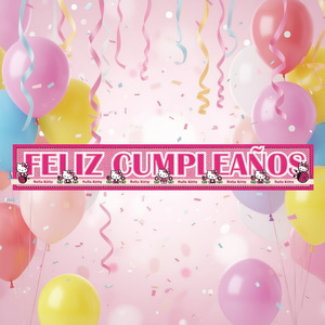 Bannière de fête Hello Kitty en plastique Feliz Cumpleaños 2 pièces 8422935241969 - Product Image 2