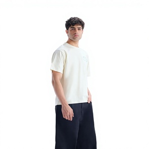 เสื้อยืดคอตตอนผู้ชาย แขนสั้น คอกลม ทรงปกติ สวมใส่สบาย ผ้าเจอร์ซีย์ 320 กรัม โลโก้ด้านหลัง - Product Image 2