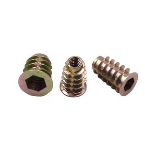 Inserts filetés en alliage de zinc M6 M8 M10 métriques, entièrement filetés, à emboîtement, couleur zinc plaqué - Product Image 4