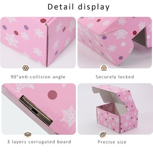 B566 Số Lượng Lớn Vận Chuyển Dễ Thương Màu Hồng Bông Tuyết Tông Có Nắp Đậy Số Lượng Lớn Doanh Nghiệp Nhỏ Quà Tặng Bưu Phẩm Hộp Tùy Chỉnh Gửi Thư Hộp Cho Sản Phẩm Làm Đẹp - Product Image 4