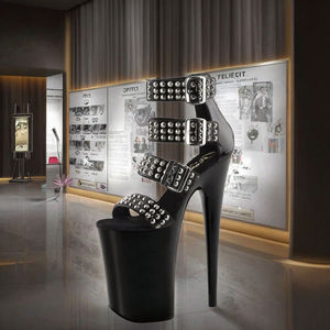 Nouvelles sandales à talons fins de <span class=keywords><strong>20</strong></span> <span class=keywords><strong>cm</strong></span>, talons aiguilles de 8 pouces, bout ouvert, style punk, sandales de travestissement, sangle de cheville en ABS pour l'été - Product Image 2