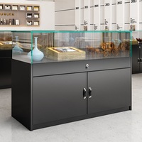 Vitrine de Comptoir Rectangulaire en Verre Personnalisée pour Bijoux, Design Coulissant, Aucun Montage Requis, Options Noir/Blanc pour Événements Culturels