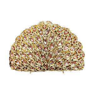 Pochette de soirée demi-lune pour femme en strass et perles scintillantes, idéale pour mariage et banquet - Product Image 3