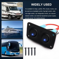 Panneau d'interrupteurs pour éclairage tout-terrain 12V, 3 broches marche/arrêt, étanche, 2 interrupteurs à bascule ronds pour voiture, remorque, camion, bateau, camping-car
