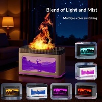 Diffuseur d'arômes 3D simulé avec flamme colorée, parfum longue durée, alimentation USB, capacité 0,5L, pour la maison, le bureau, le bureau à domicile
