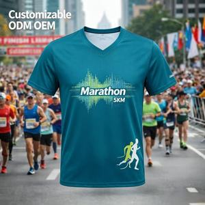 Camisetas de Running para Maratón al por Mayor, Camisetas Publicitarias con Impresión 3D, Camisetas de Poliéster con Logotipo Personalizado, Camisetas Blancas para Sublimación - Product Image 1