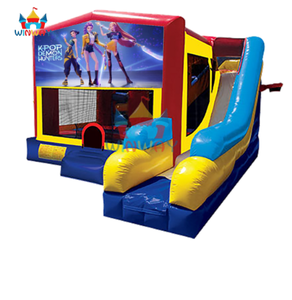 Château gonflable commercial K-Pop Demon Hunters avec toboggan pour événements et locations de fêtes d'enfants - Product Image 1