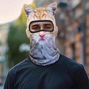 MADESHINE Großhandel Individuelle Sturmhaube mit Allover-Druck für Herren und Damen, Atmungsaktive 3D-Katzen-Skimaske mit Ohren - Product Image 4