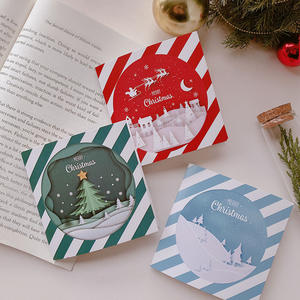 Ensemble <span class=keywords><strong>de</strong></span> cartes <span class=keywords><strong>de</strong></span> vœux <span class=keywords><strong>de</strong></span> Noël avec enveloppe et boîte cadeau - Carte postale <span class=keywords><strong>de</strong></span> remerciement et <span class=keywords><strong>de</strong></span> vœux pour les fêtes d'entreprise, style INS, en <span class=keywords><strong>carton</strong></span> carré - Product Image 1