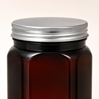 Pot hexagonal en plastique alimentaire à large ouverture, vide, avec bouchon inviolable, pour miel et compléments alimentaires - Vente en gros