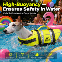Gilet de sauvetage pour chien et chat en polyester, haute flottabilité, respirant, avec bande réfléchissante, sangle réglable et boucle dissimulée, idéal pour les sports nautiques estivaux