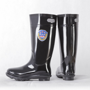 Botas de Lluvia de PVC Negras para Hombre, Altura Media, Suela de Goma Impermeable, Zapatos de Trabajo - Product Image 5