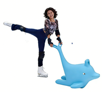 Qianzhiyu Équipement de patinage imperméable en PEHD, outil auxiliaire pour activité parent-enfant, aide à la pratique du patinage en forme de dauphin, modèle HT09, 100 pièces