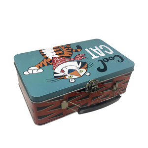 Kim Loại Tin Trường Hợp Với Xử Lý Hộp Ăn Trưa Với Xử Lý Tin Vali Với Xử Lý Và Khóa - Product Image 2