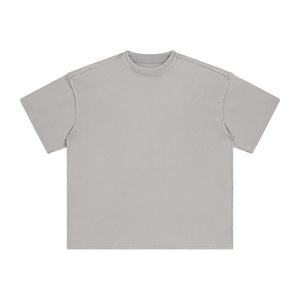 T-shirt vintage délavé 250G, coupe ajustée, logo personnalisé, fournisseur de t-shirts en pur coton, manches courtes d'été, t-shirt gaufré - Product Image 5