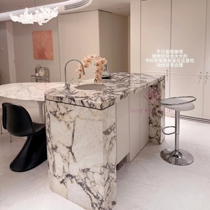 Open Concept Calacatta Viola Comptoir îlot <span class=keywords><strong>de</strong></span> cuisine en <span class=keywords><strong>marbre</strong></span> Table <span class=keywords><strong>de</strong></span> bar en pierre naturelle pour cuisines spacieuses et modernes - Product Image 6