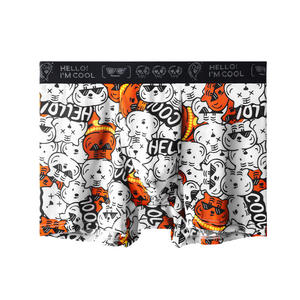 Caleçon Boxer Tricoté pour Homme en Soie Glacée, Taille Mi-Haute, Imprimé Chat Amusant en Maille, Antibactérien, Respirant, Séchage Rapide - Product Image 6